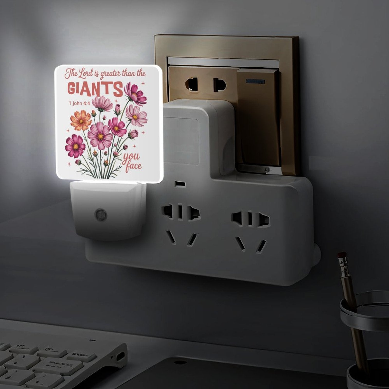 He Is Greater Than The Giants Christian Night Light For Kids - ClaimedbyGodDesigns
