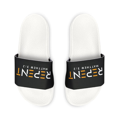 Youth Removable - Strap Sandals - Stylish Summer Footwear for Kids, Fun Beach Sandals, Cool Slides for Boys & Girls, Repent Matthew 3:2 Design - ClaimedbyGodDesigns