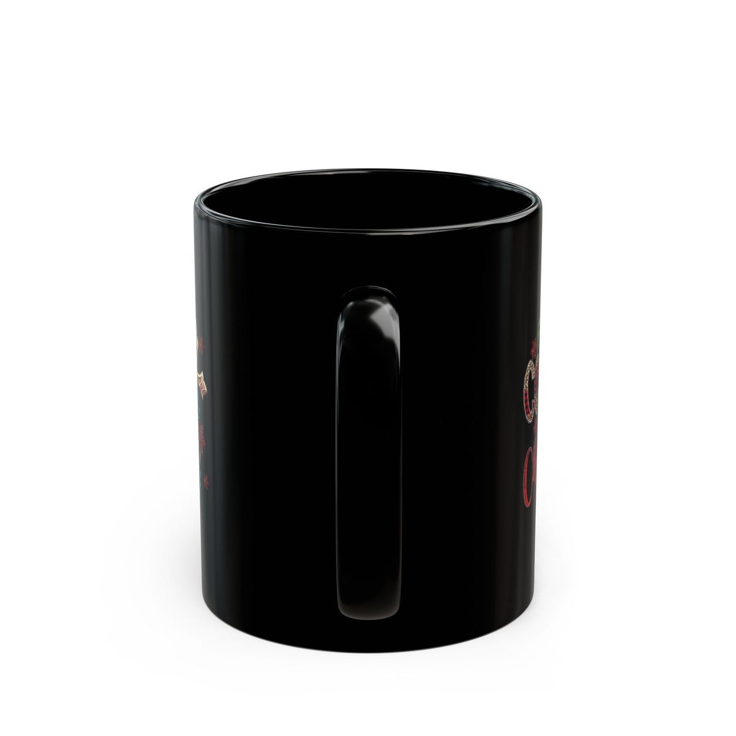 Fueled By Cocoa And Christ (Christmas Themed) Black Ceramic Mug 11oz (double sided print)