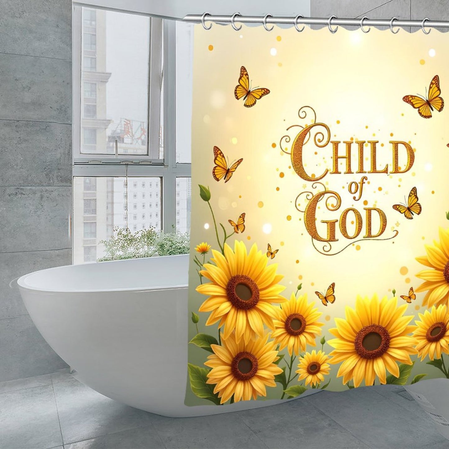 Child Of God Christian Waterproof Shower Curtain