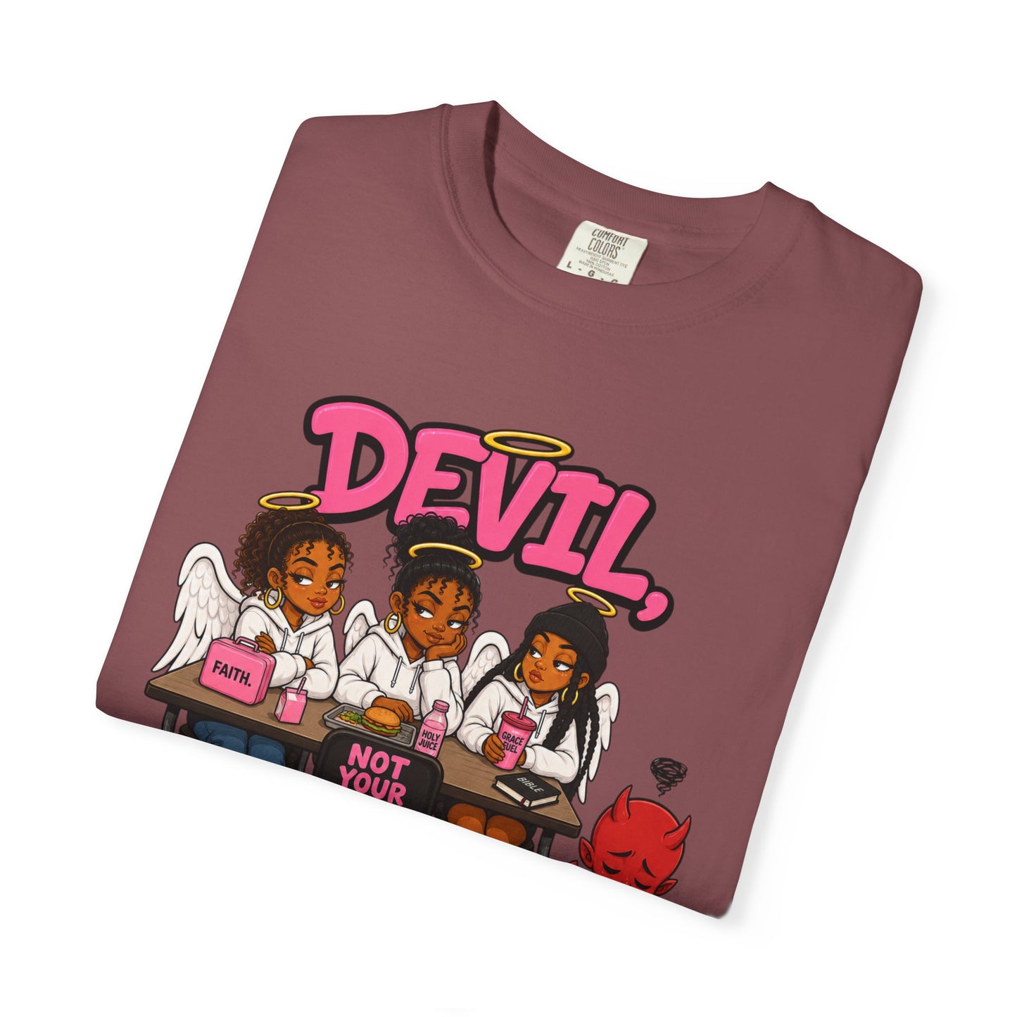 You Can't Sit With Us T-Shirt — 'Devil' Funny Girls Desk Graphic Tee