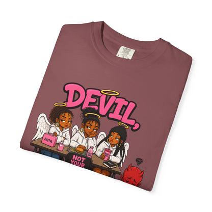 You Can't Sit With Us T-Shirt — 'Devil' Funny Girls Desk Graphic Tee