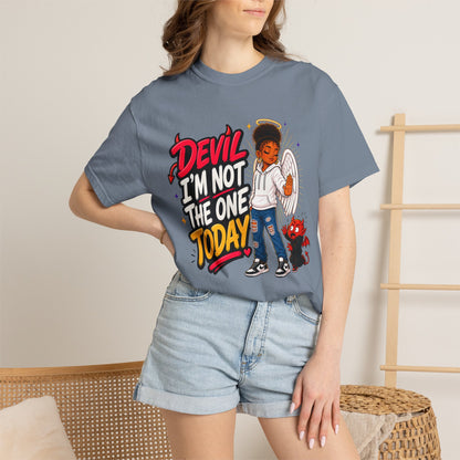 Devil I'm Not the One Today T-Shirt — Funny Angel vs Devil Graphic Tee - ClaimedbyGodDesigns