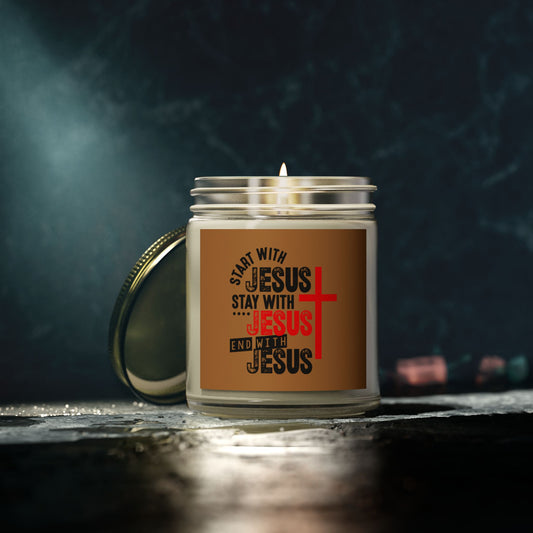 Start Stay End With Jesus Christian Scented Candle (4oz, 9oz)