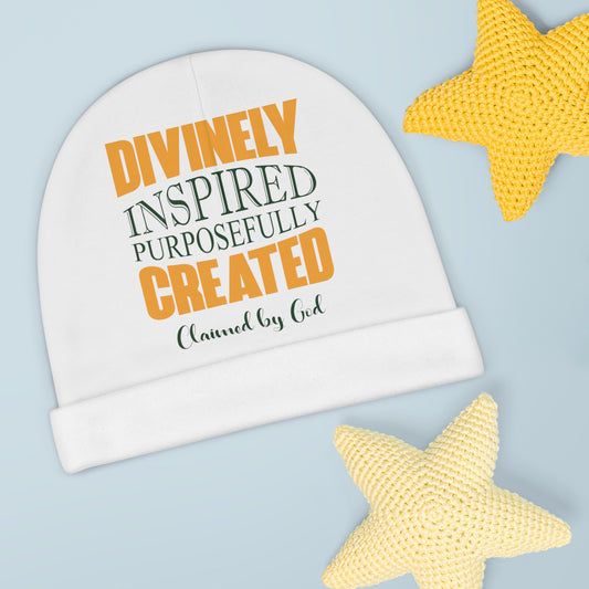 Divinely Inspired Purposefully Created Christian Baby Beanie (AOP) Printify