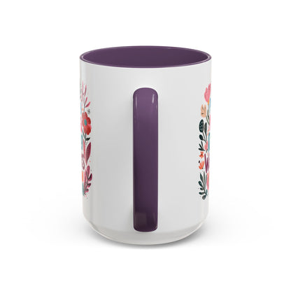 Floral Inspirational Coffee Accent Mug - Praying Mama Raising Warriors, Gift for Moms, Mother's Day Mug, Motivational Cup, Unique Kitchenware