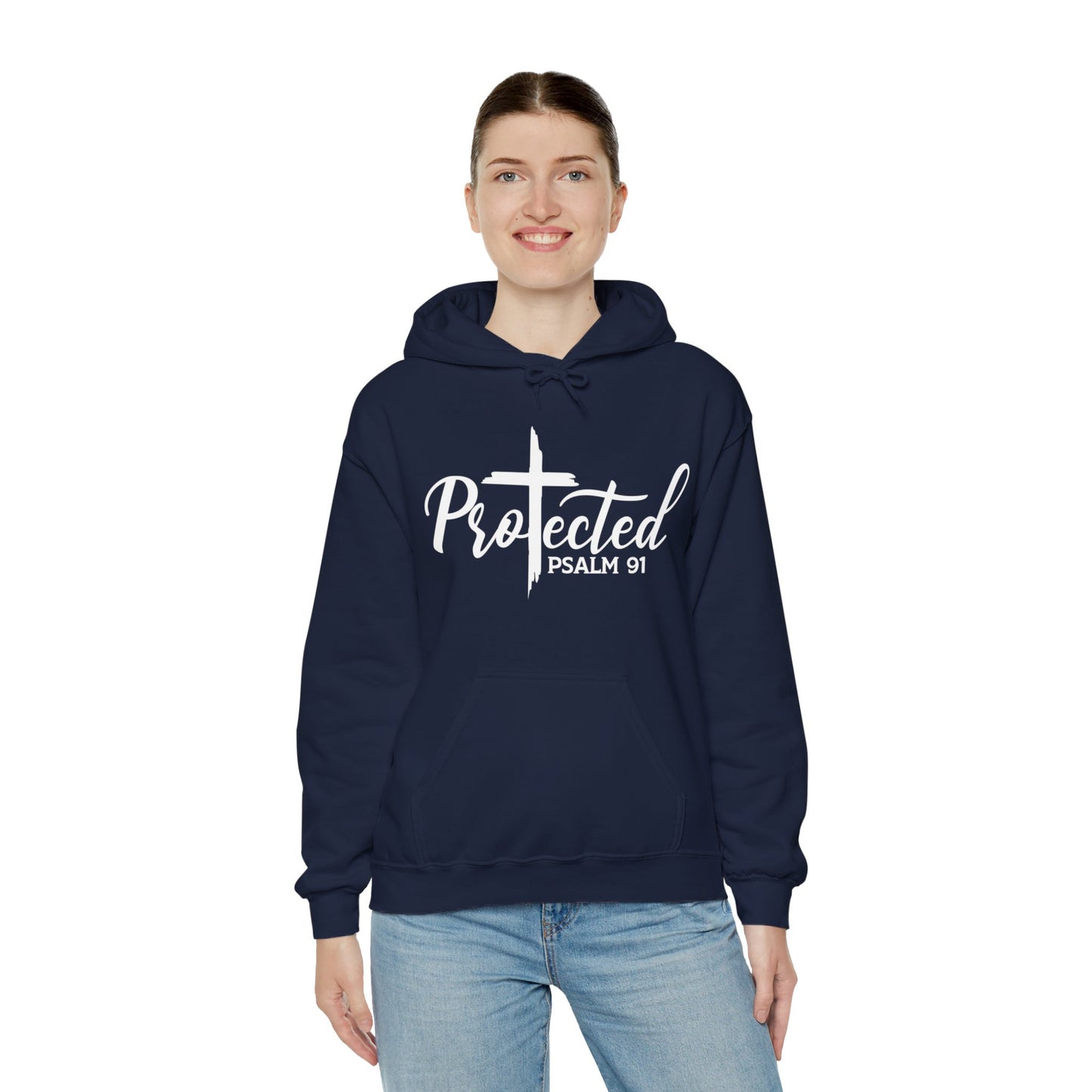 Psalm 91 Protected Unisex Christian Pullover Hooded Sweatshirt