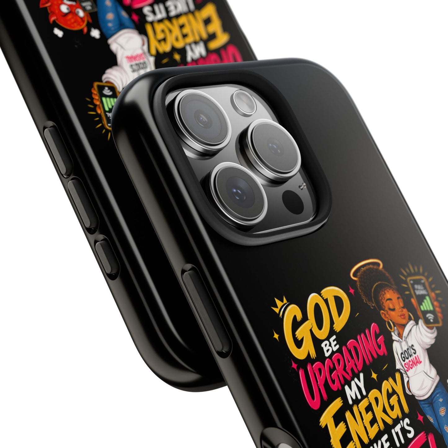 Phone Case — "God Be Upgrading My Energy Like It's Wi‑Fi" Inspirational Protective Cover - ClaimedbyGodDesigns