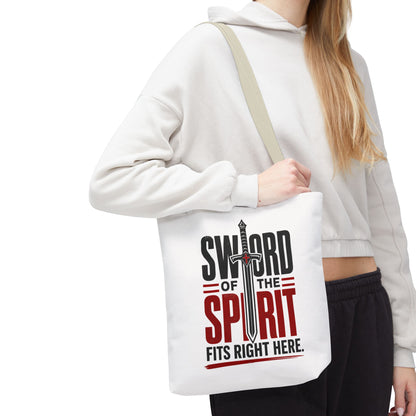 Sword of the Spirit Tote Bag — Christian Faith Inspirational Canvas Tote - ClaimedbyGodDesigns