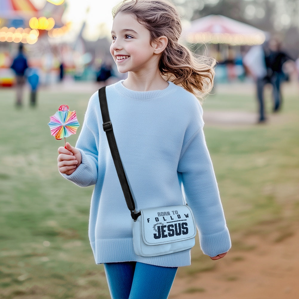 Born To Follow Jesus Christian Kids Flap Crossbody Bag