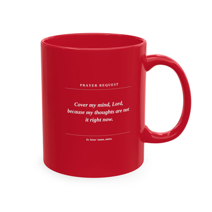 Prayer & Protection Scripture Ceramic Mug — 'Prayer Request' Inspirational Coffee Cup