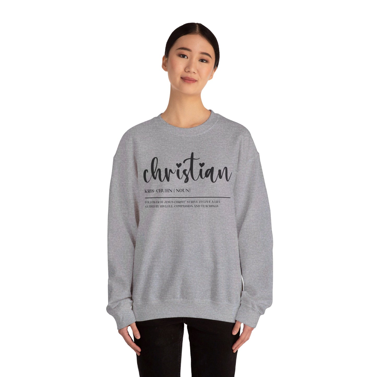 I Am A Christian Follower Of Christ  Unisex Heavy Blend™ Crewneck Christian Sweatshirt