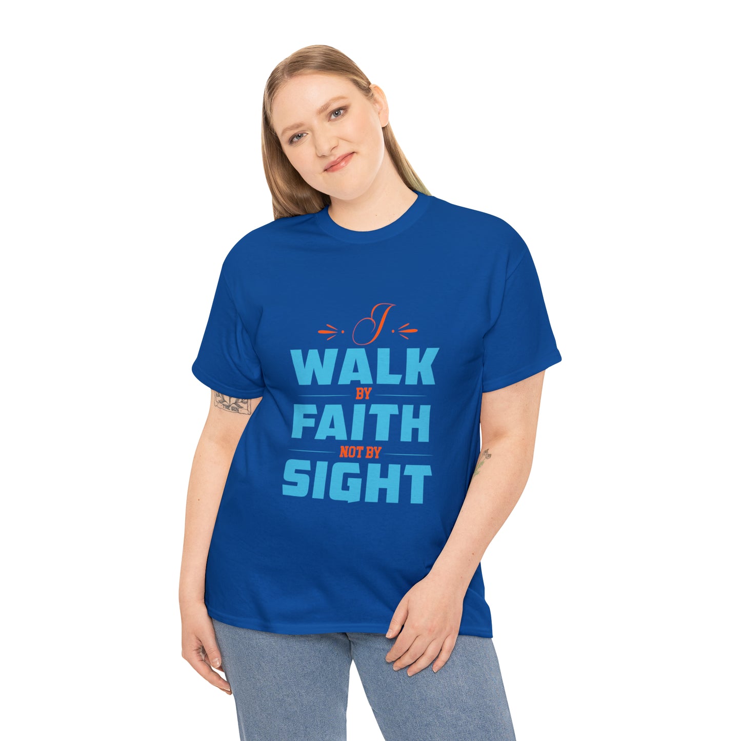 I Walk By Faith & Not By Sight Unisex Heavy Cotton Tee