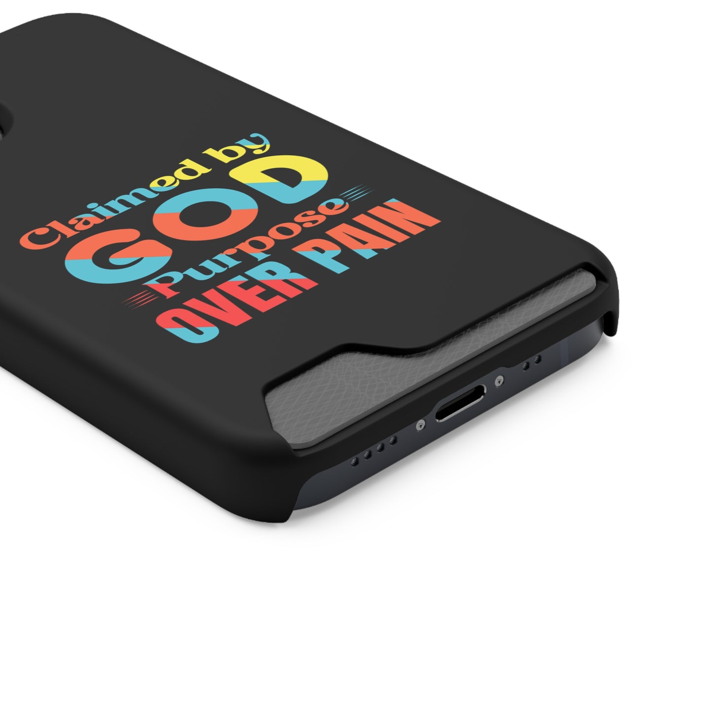 Claimed By God Purpose Over Pain Christian Phone Case With Card Holder Printify