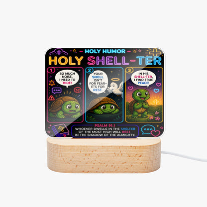 Holy Shell - Ter Christian Square Acrylic Nigh Light - Luminous Base - ClaimedbyGodDesigns