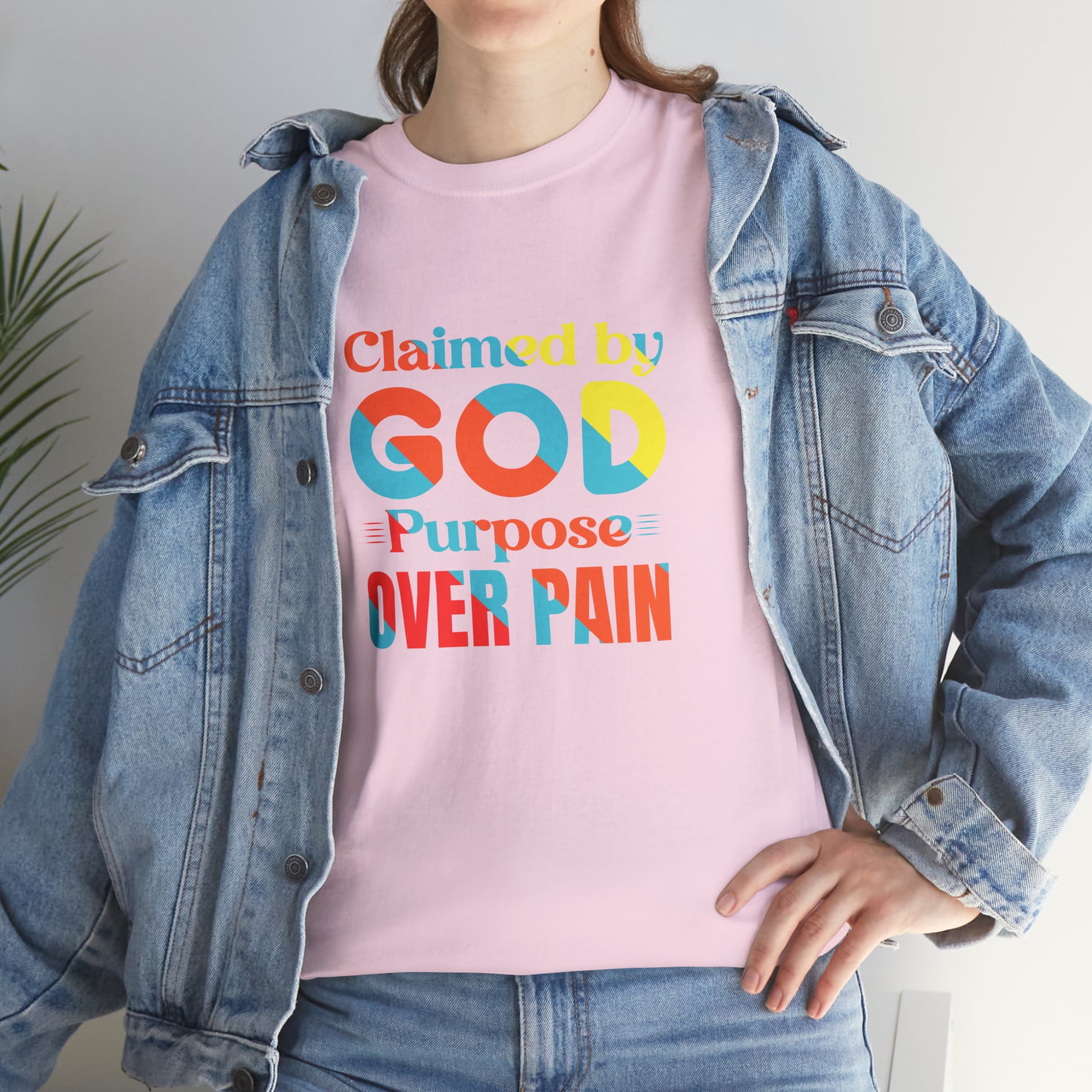 Claimed By God Purpose Over Pain Unisex Heavy Cotton Tee Printify