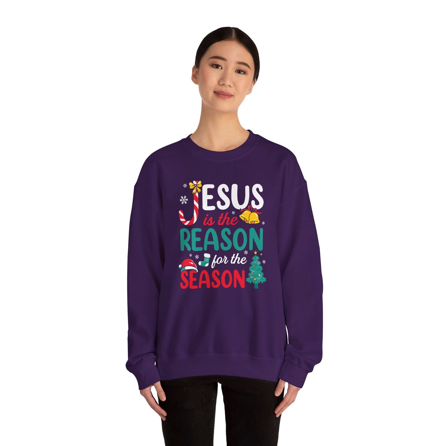 Jesus Is The Reason For The Season Christmas Unisex Heavy Blend™ Crewneck Christian Sweatshirt