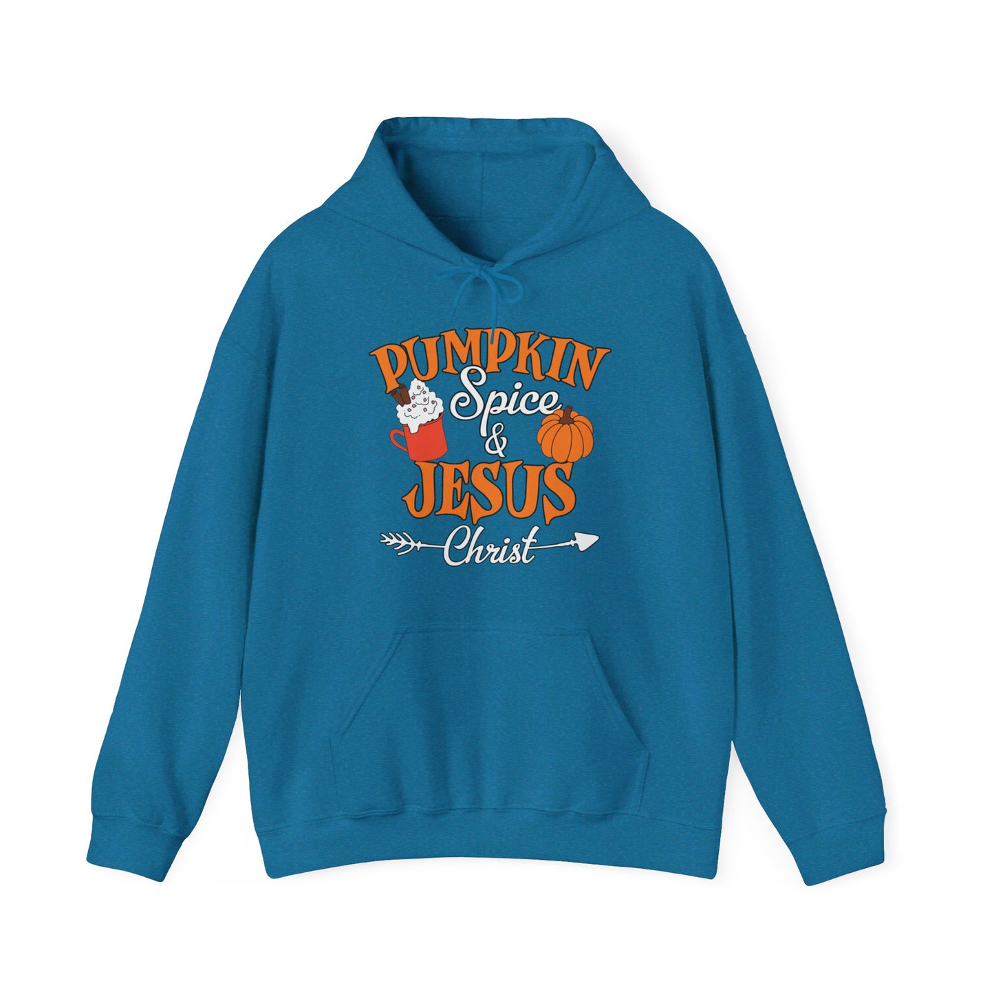 Pumpkin Spice And Jesus Christ Halloween Unisex Christian Pullover Hooded Sweatshirt