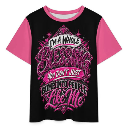 I’m A Whole Blessing You Don’t Just Bump Into People Like Me – Women’s Christian Short Sleeved Pajama Set