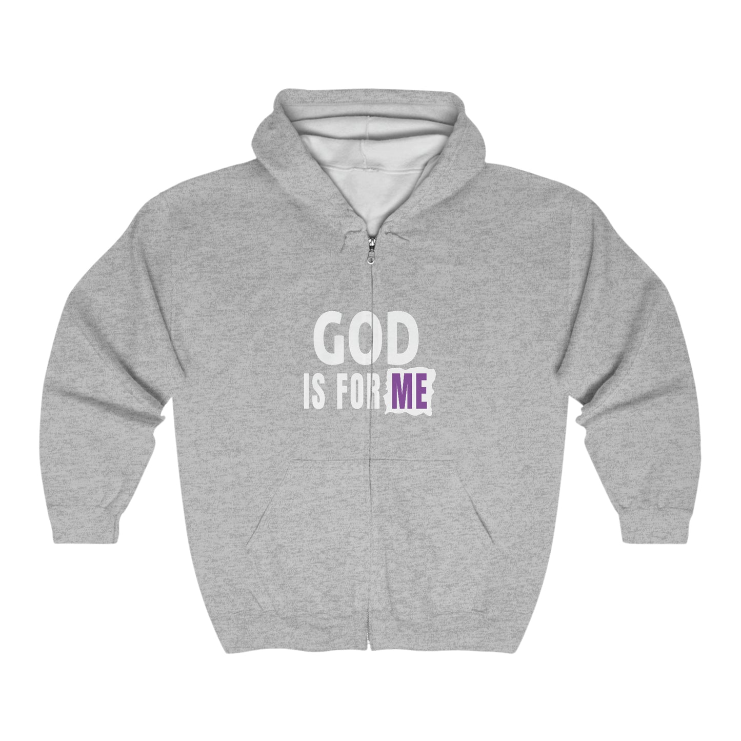 God Is For Me Christian Unisex Heavy Blend Full Zip Hooded Sweatshirt Printify