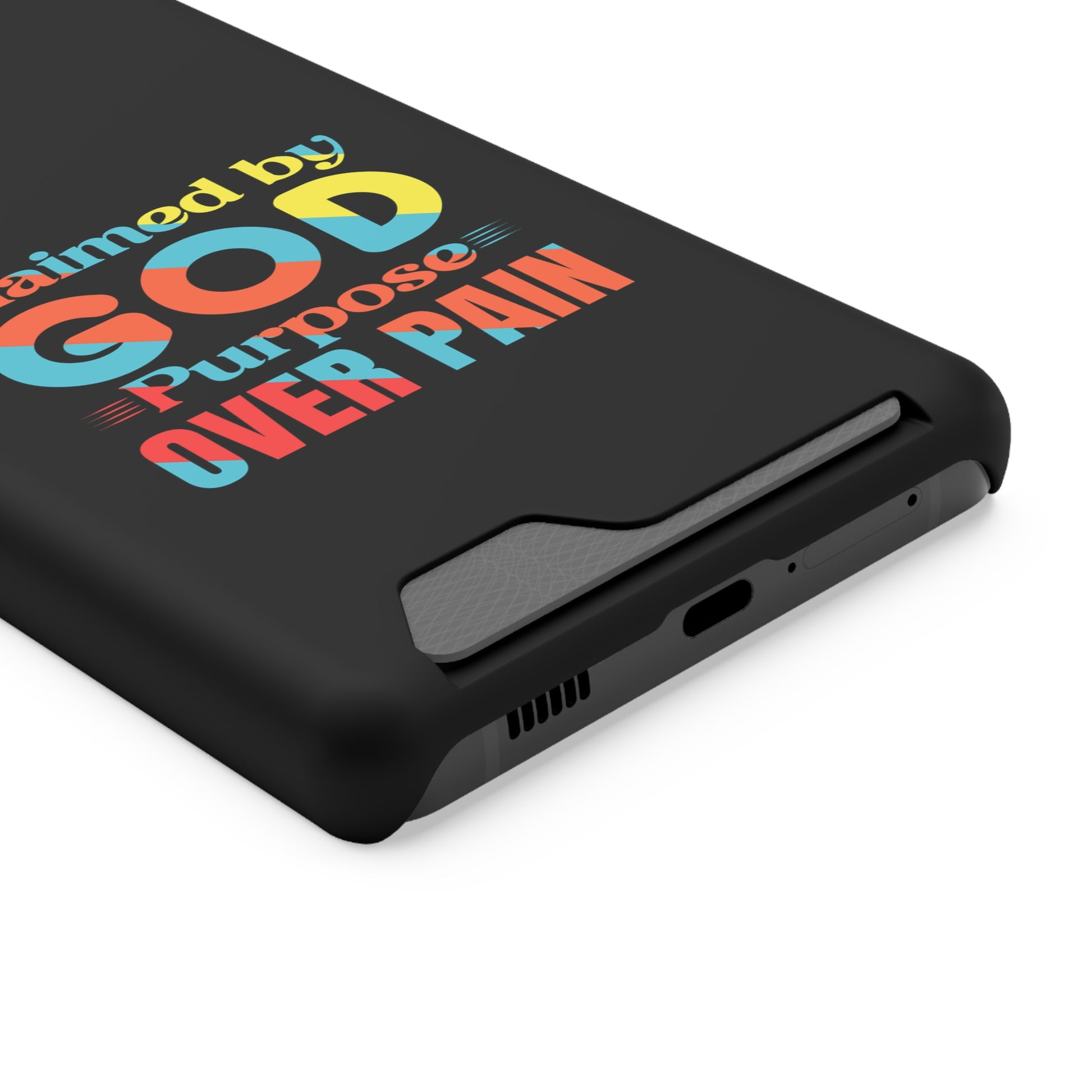 Claimed By God Purpose Over Pain Christian Phone Case With Card Holder Printify