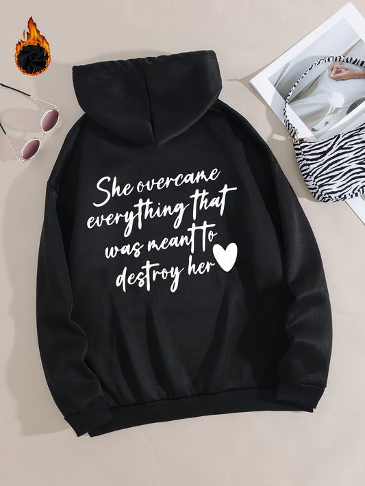PowHerful: She Overcame Everything That Was Meant To Destroy Her Women's Christian Pullover Hooded Sweatshirt claimedbygoddesigns