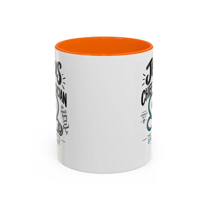 Jesus Is My Chief Physician Accent Coffee Mug – Christian Faith Medical Gift