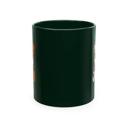 Halloween Ghost Christian Ceramic Mug — "No Fear, Just Faith" Pumpkin Coffee Cup