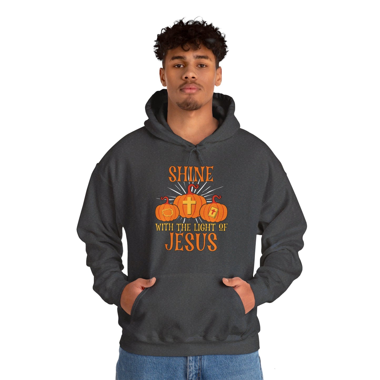 Shine With The Light Of Jesus Halloween Unisex Christian Pullover Hooded Sweatshirt