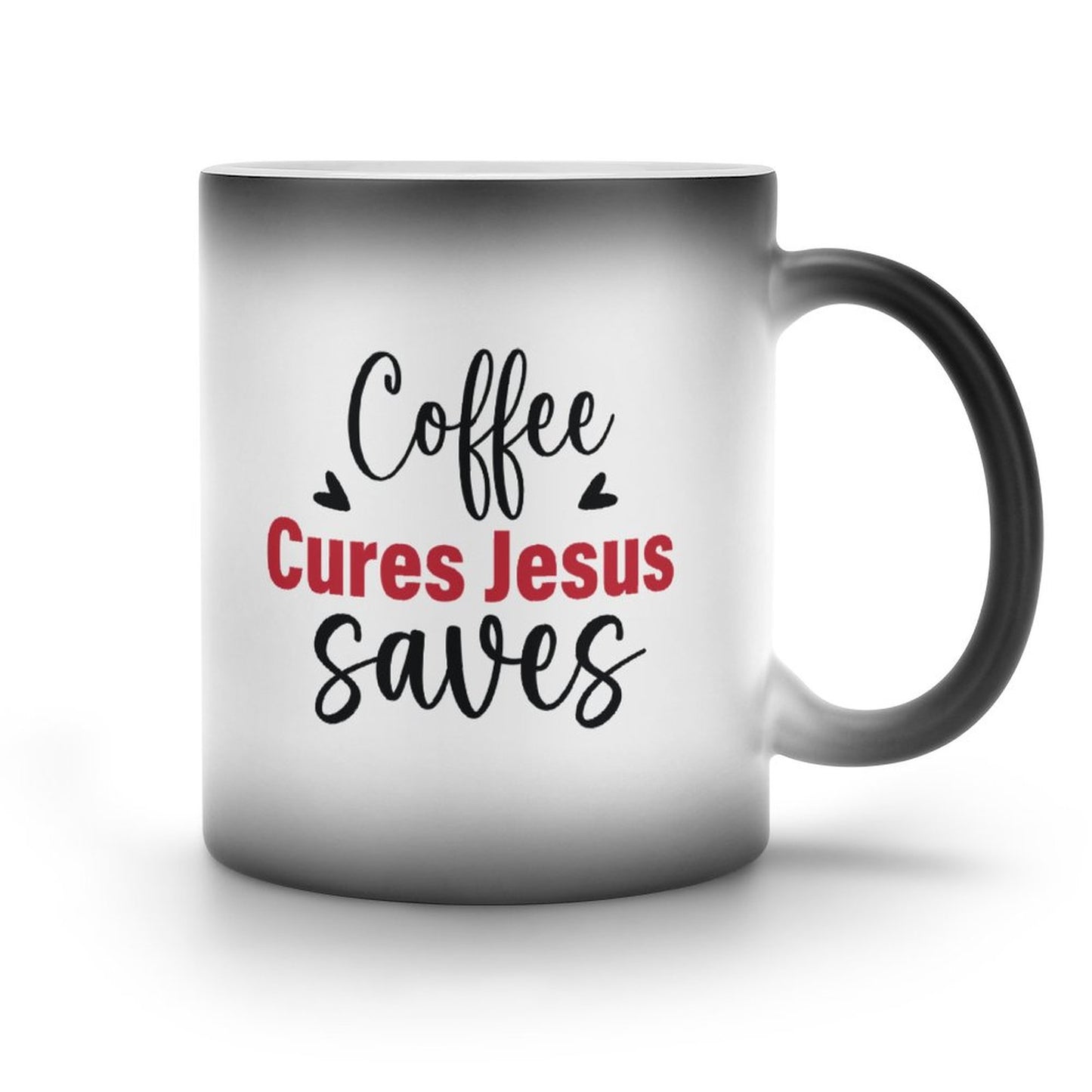 Coffee Cures Jesus Saves Christian Color Changing Mug (Dual-sided)