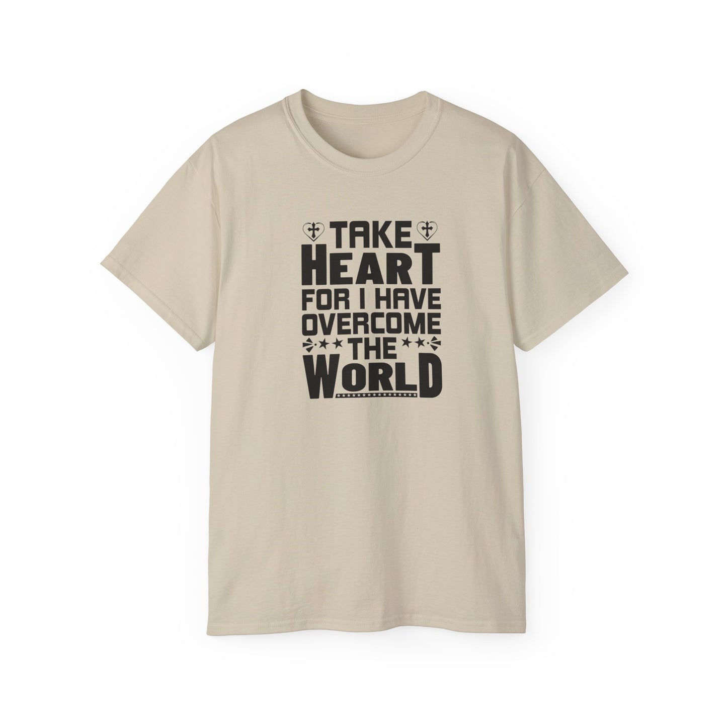 Take Heart For I Have Overcome The World Unisex Christian Ultra Cotton Tee Printify