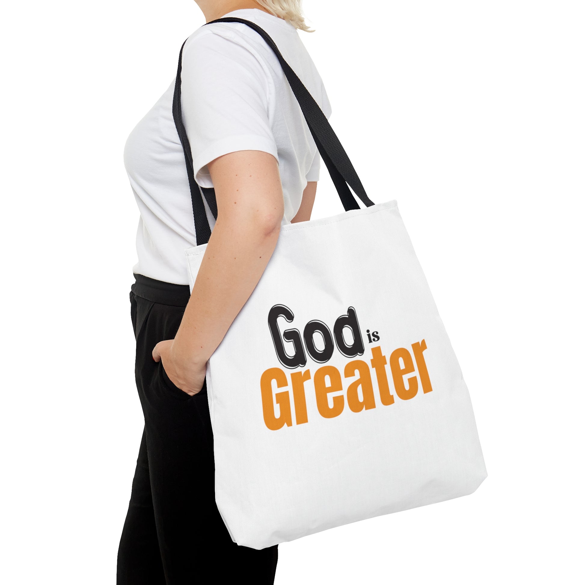 God Is Greater Christian Tote Bag Printify