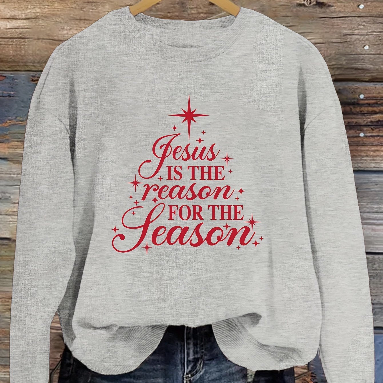Jesus Is The Reason For The Season Women's Christian Pullover Sweatshirt claimedbygoddesigns