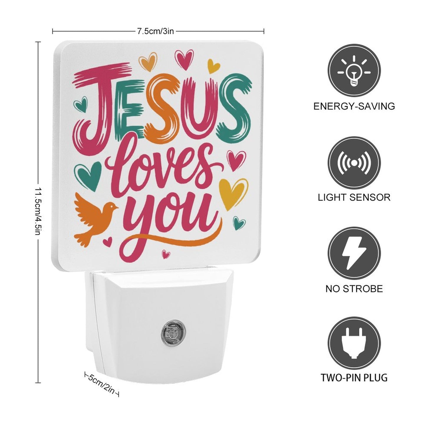 He Loves You Christian Night Light For Kids - ClaimedbyGodDesigns