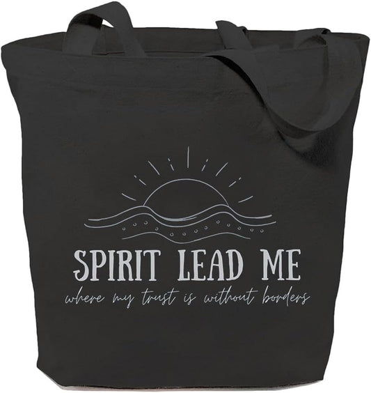 Spirit Lead Me Christian Tote Bag claimedbygoddesigns