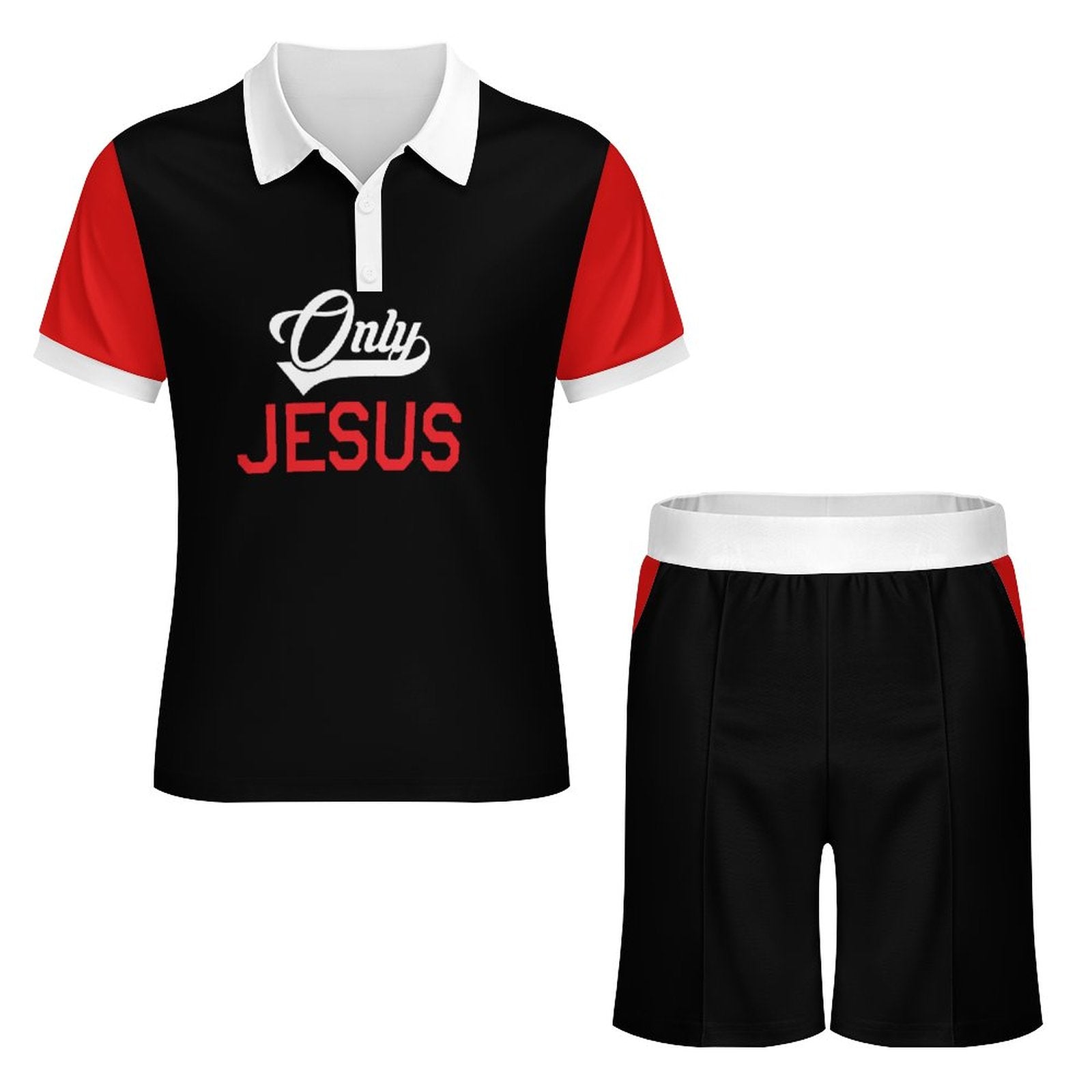 Only Jesus Men's Christian Casual Outfit Polo Set SALE-Personal Design