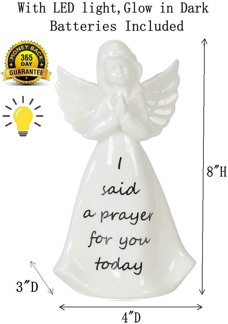 I Said A Prayer Ceramic Angel Night Light A Prayer Angel Figurine with LED Light Christian Gift Idea claimedbygoddesigns