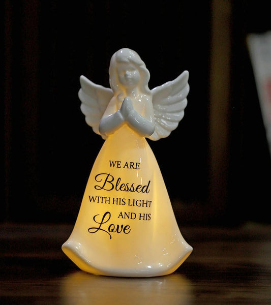 Be Blessed Ceramic Praying Angel Figurine Christian Gift Idea claimedbygoddesigns