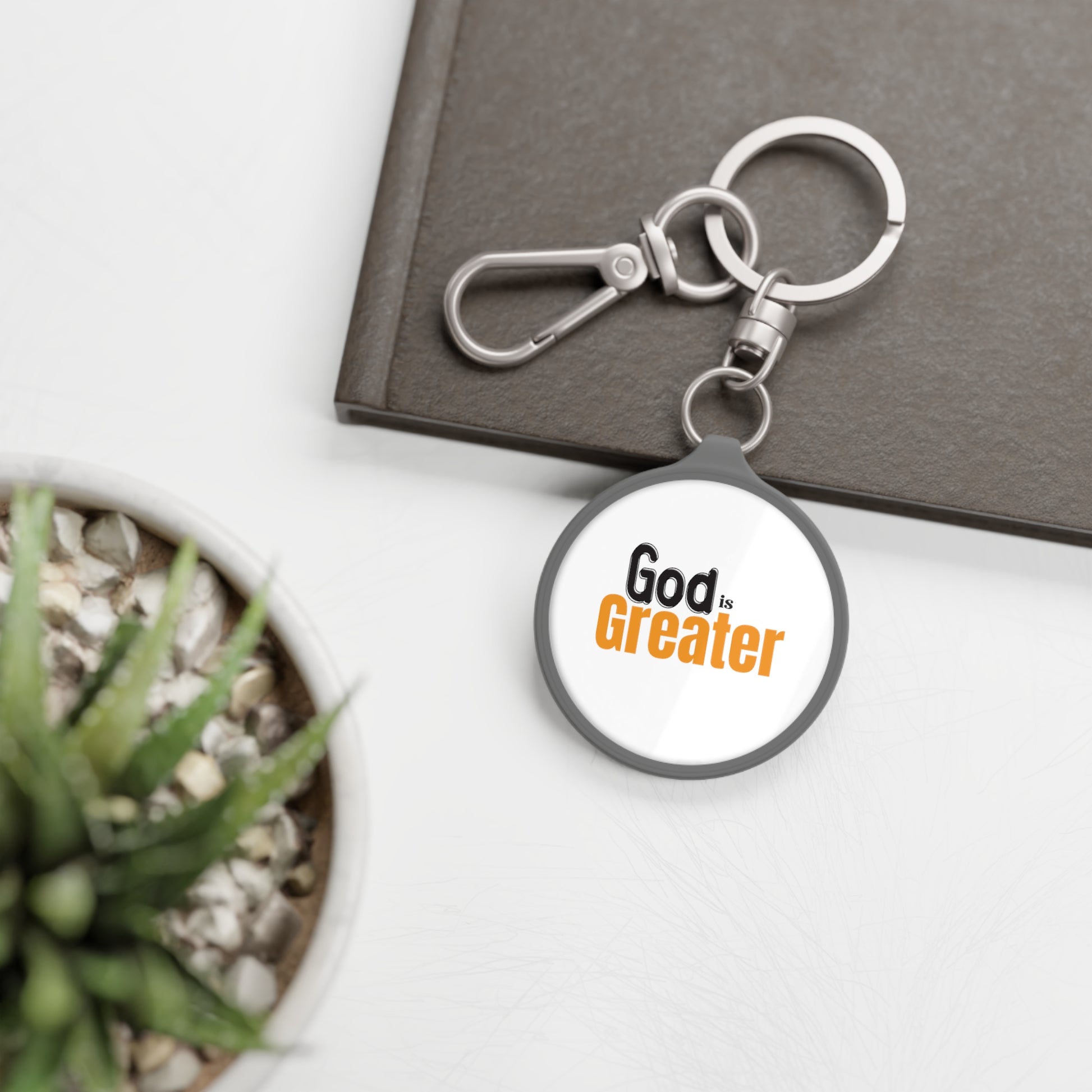 God Is Greater Christian Key Fob Printify