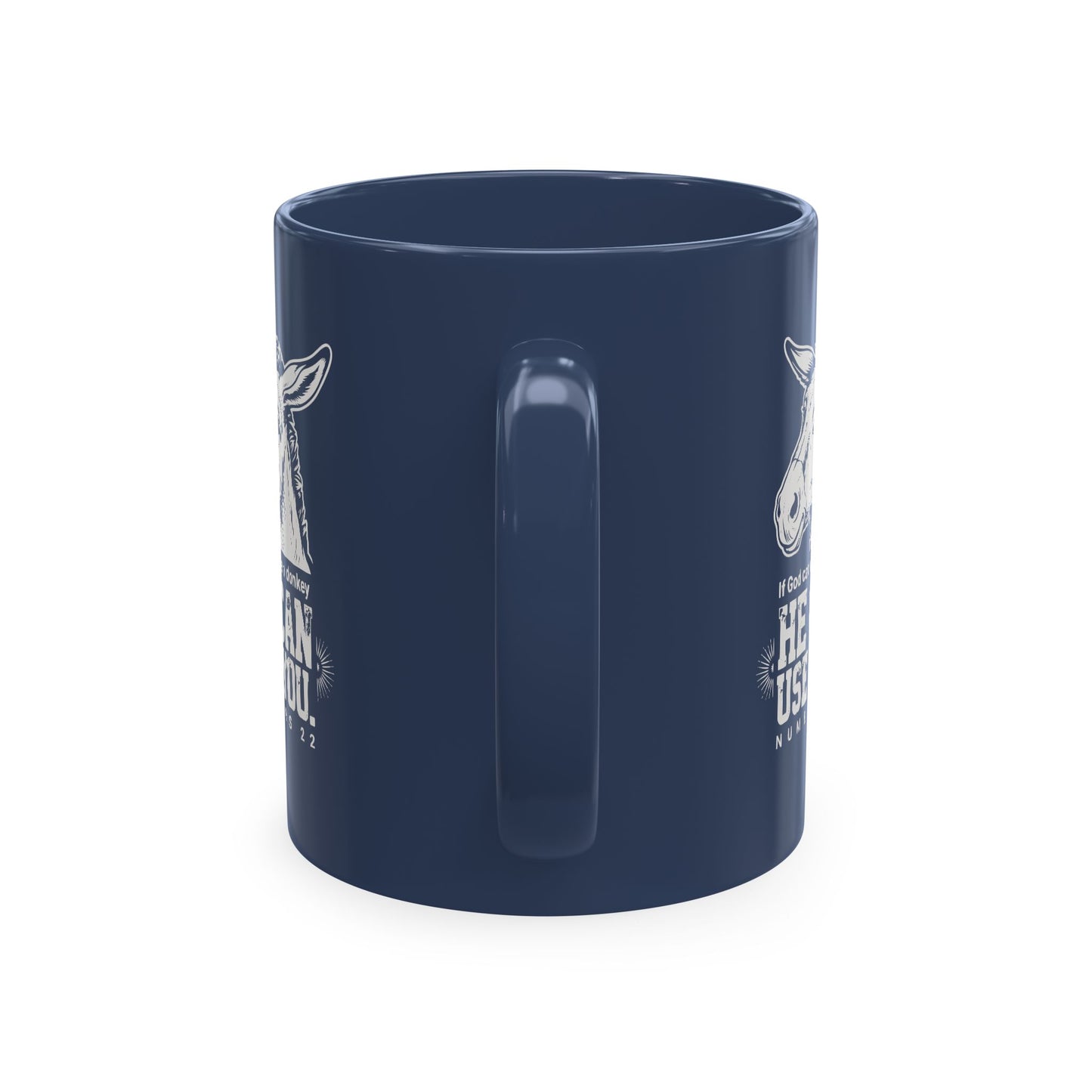 Donkey Wisdom Christian Multicolor Ceramic Mug — "If God Can Use A Donkey, He Can Use You" Faith & Farmhouse Coffee Cup