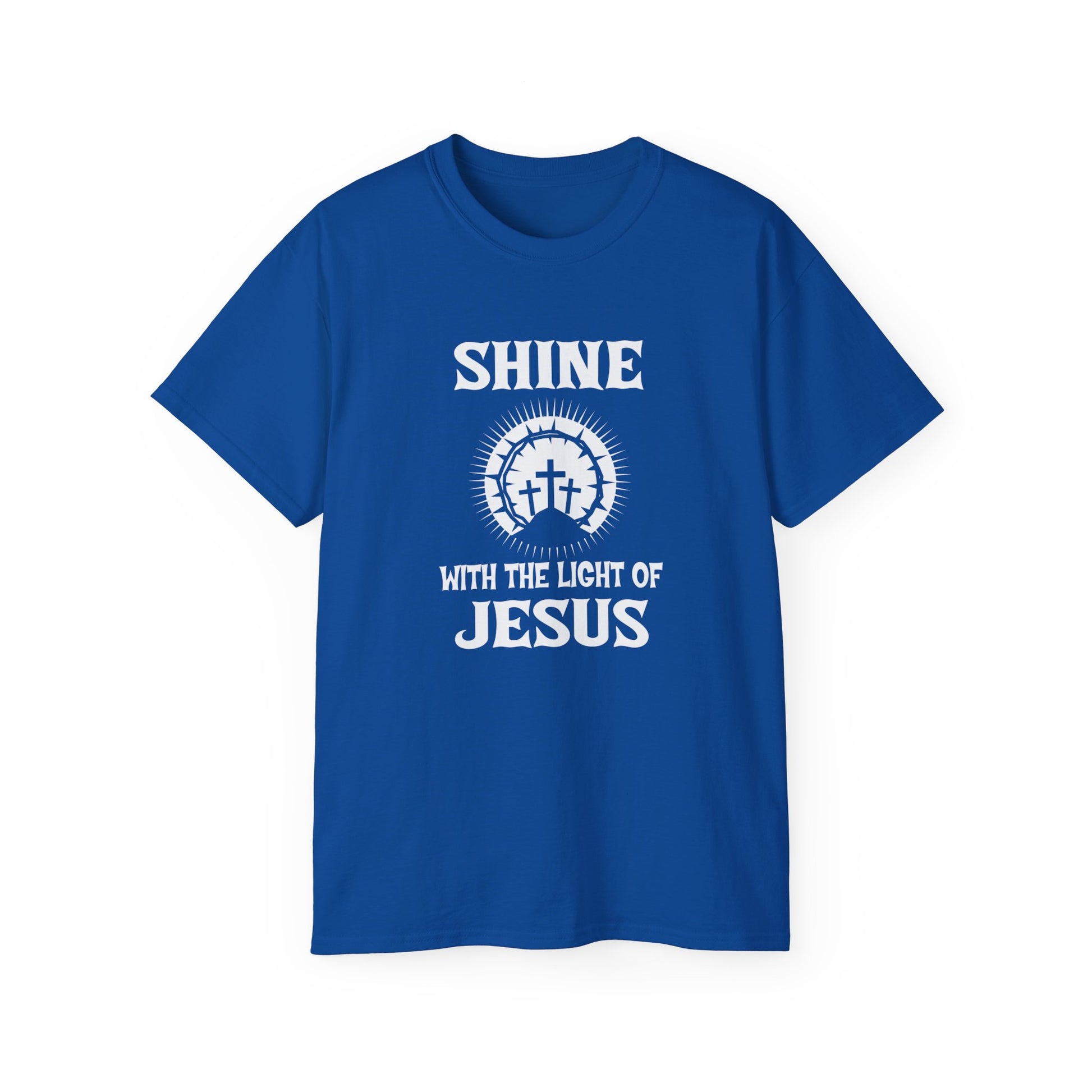 Shine With The Light Of Jesus Unisex Christian Ultra Cotton Tee Printify