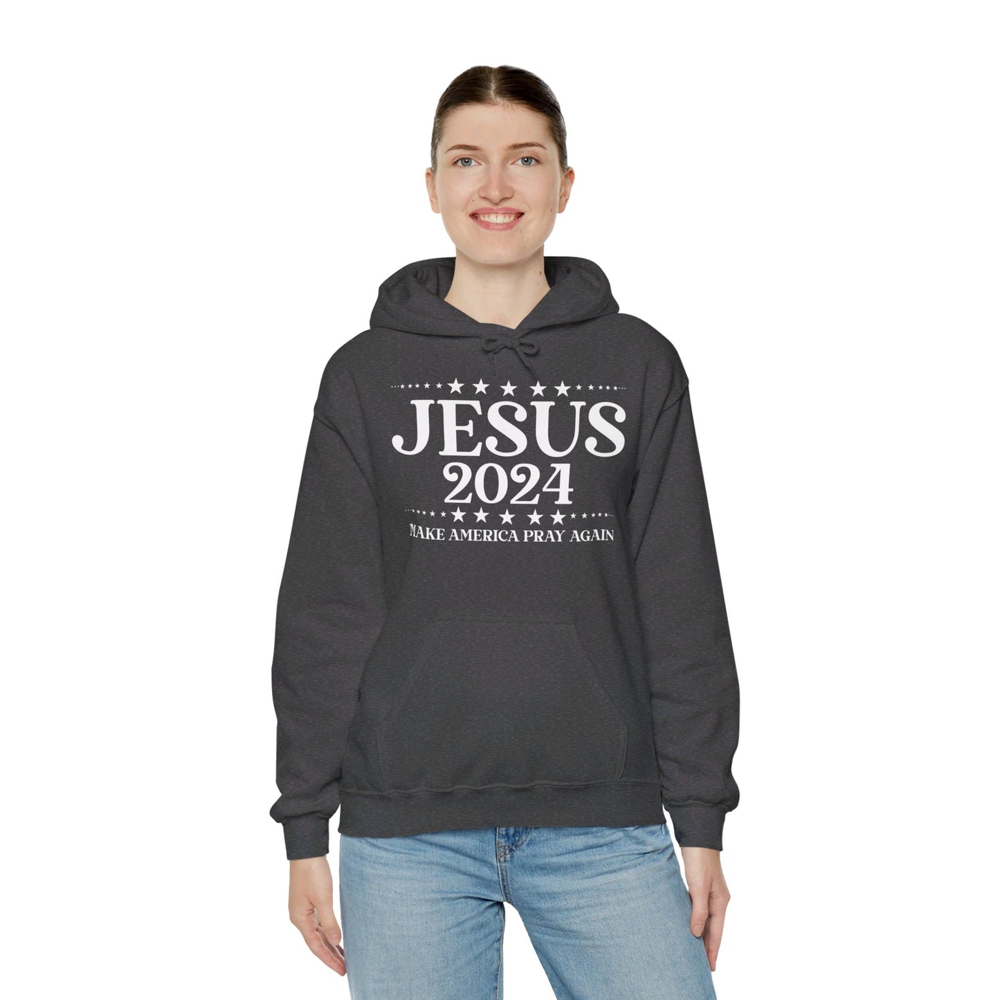 Jesus 2024 Make America Pray Again Unisex Christian Pullover Hooded Sweatshirt