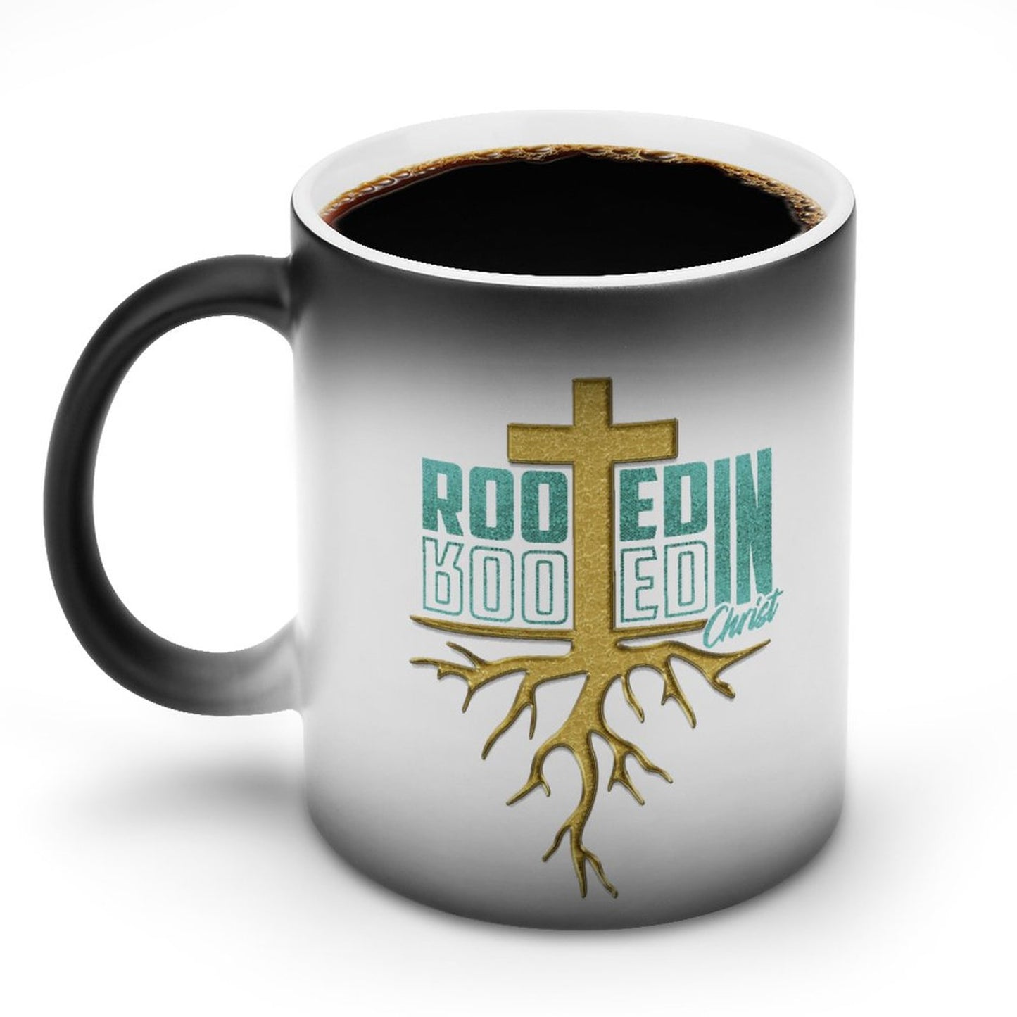 Rooted In Christ Christian Color Changing Mug  (Dual-sided)