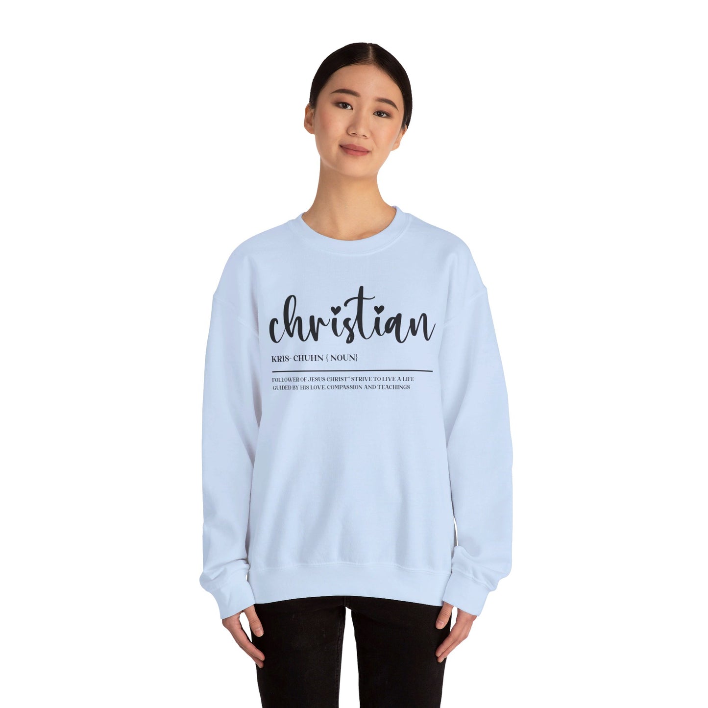 I Am A Christian Follower Of Christ  Unisex Heavy Blend™ Crewneck Christian Sweatshirt