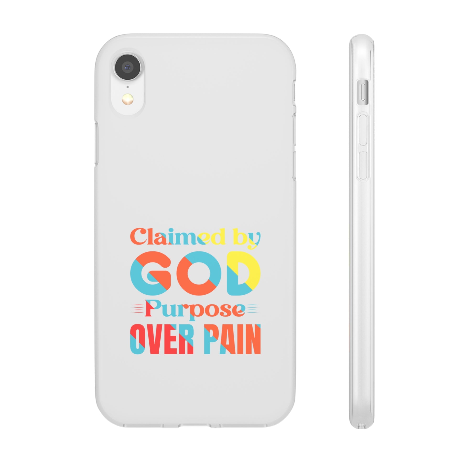 Claimed By God Purpose Over Pain Christian Flexi Phone Case Printify