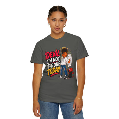 Devil I'm Not the One Today T-Shirt — Funny Angel vs Devil Graphic Tee - ClaimedbyGodDesigns