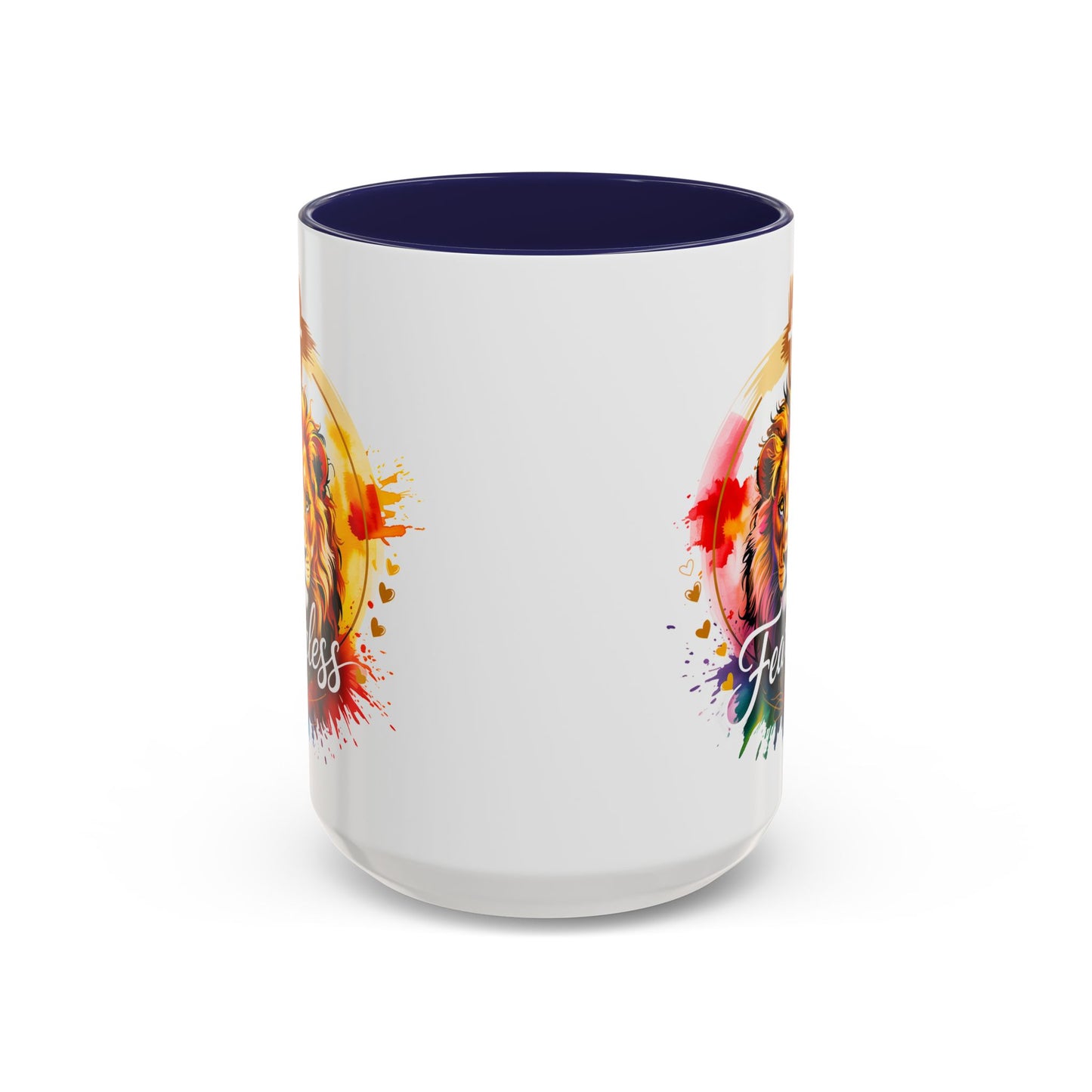 Fearless in Faith Lion Coffee Accent Mug - 11oz & 15oz Inspirational Drinkware