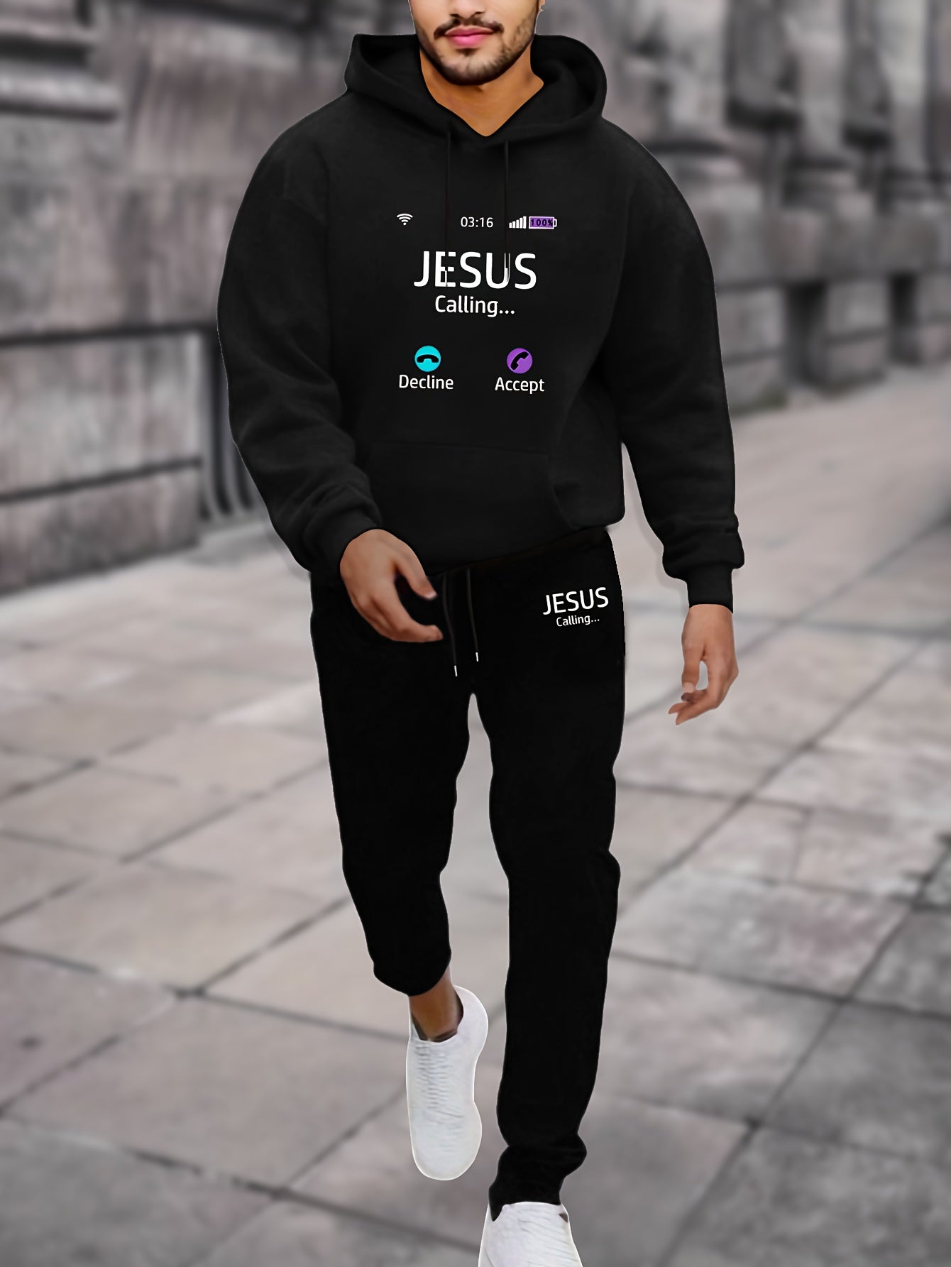 Jesus Calling Men's Christian Casual Outfit claimedbygoddesigns