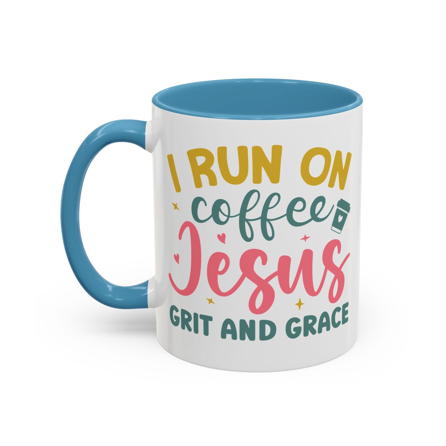 Inspirational Coffee Accent Mug - "I Run on Coffee & " - Perfect Gift for Faith & Coffee Lovers