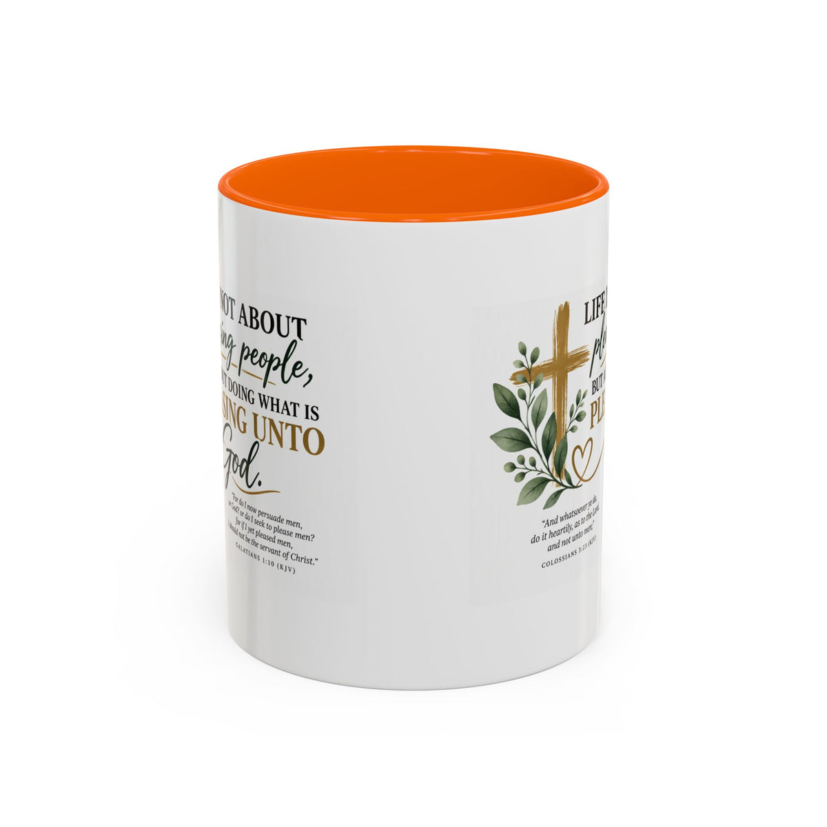 Christian Coffee Mug – "Pleasing Unto God" Inspirational Accent Mug (11/15oz)